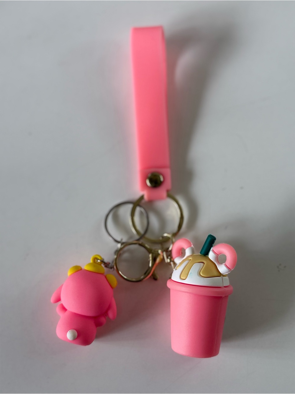 Starbucks Pink Cup & Character Keychain - Cute Kids Toy Accessory - Picture 2 of 3